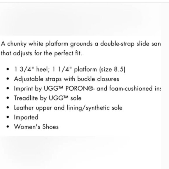 Ugg Cammie White Platform Patent Leather Sandals Size US 7 EUR 38 - Picture 2 of 8